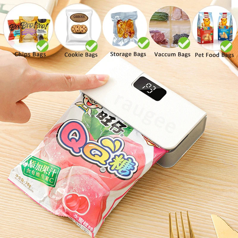 Plastic Bags Sealer Mini Sealing Machine Rechargeable Mini Heat Bag Sealer Food Packaging Sealing Machine Portable Bags Sealer