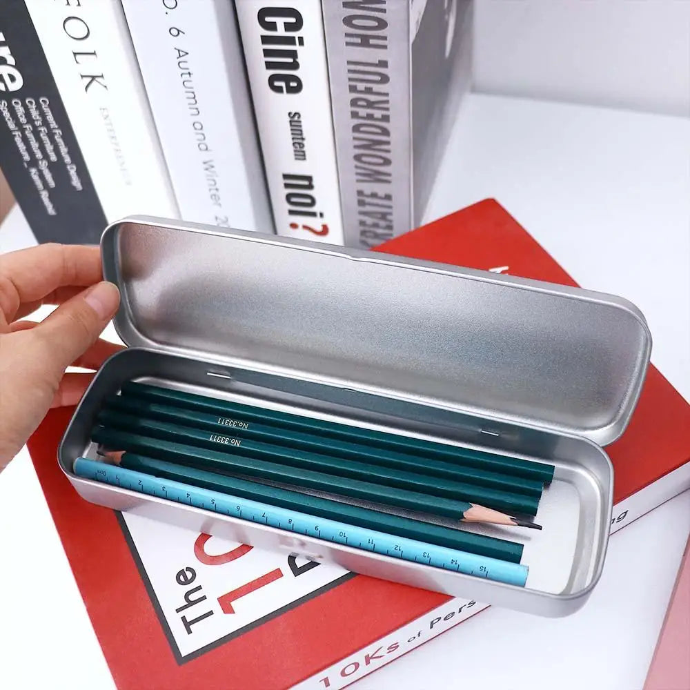 School Supplies For Kids Pen Box Single Layer Student Metal Stationery Box Pencil Storage Box Pencil Box Pencil Case
