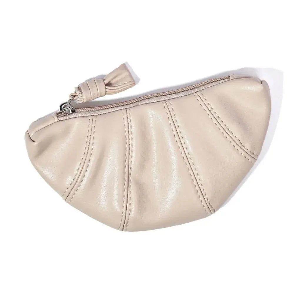 French Croissant Zipper Wallet & Makeup Handbag