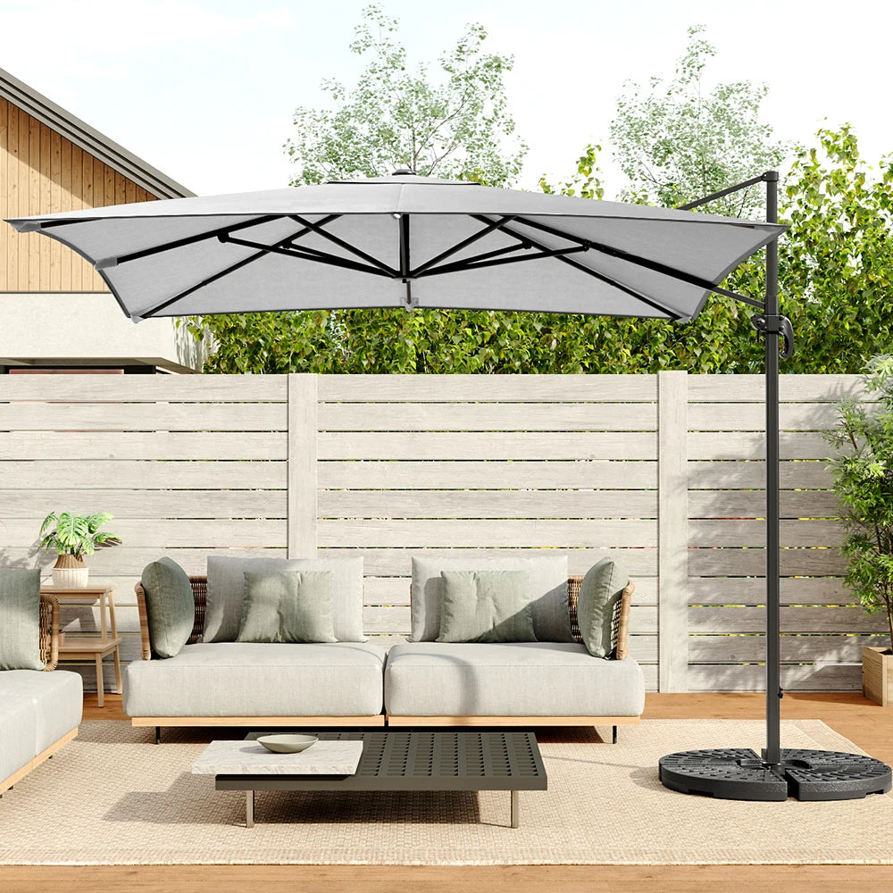 Breeins 3M Tilting Aluminium Cantilever Parasol – Dark Grey