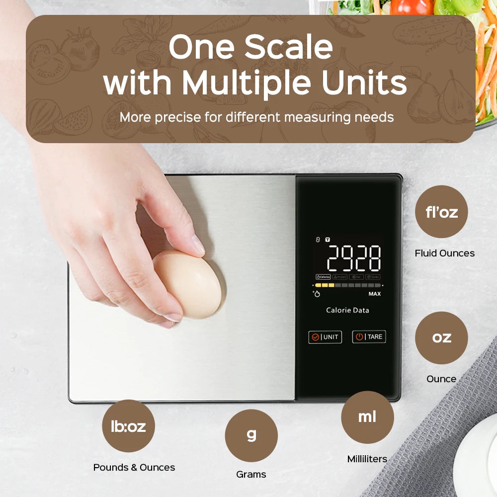 Digital Kitchen Scale 5kg – Smart Nutrition Food Scale