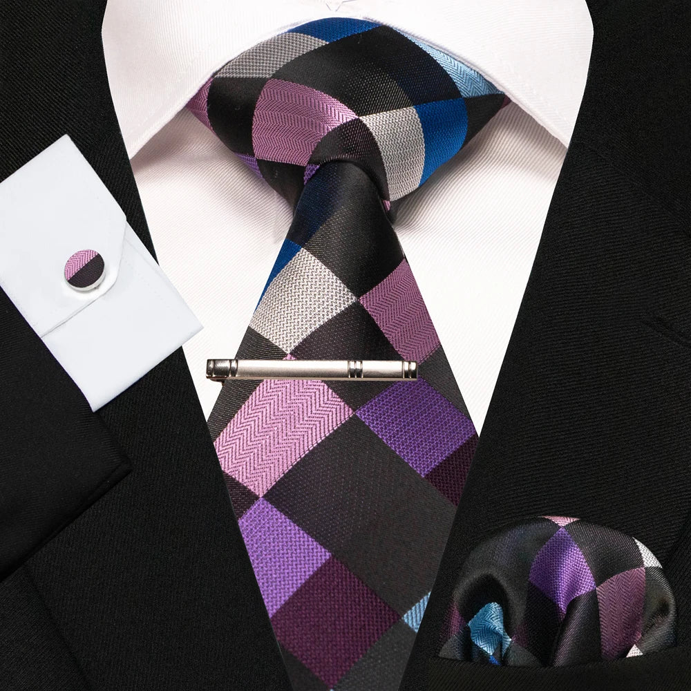 8cm Silk Men’s Tie Set with Pocket Square