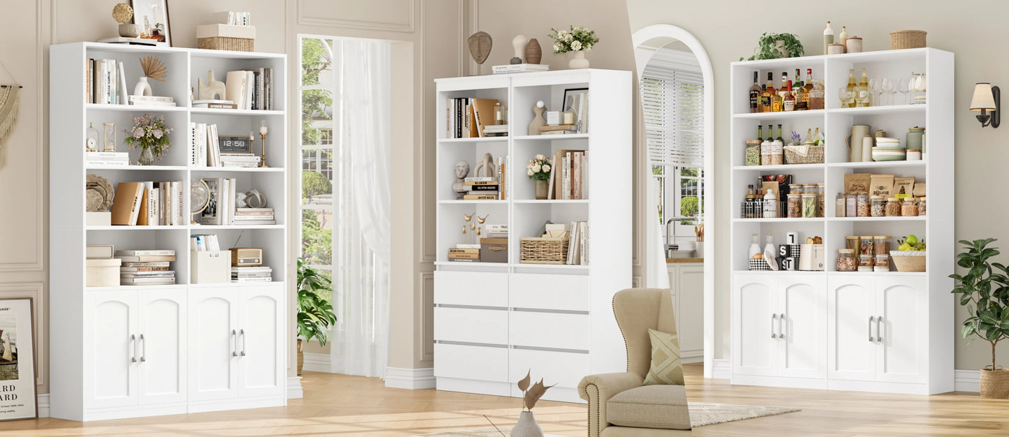 Getone Bookshelf Wardrobe with 12 Compartments & Doors