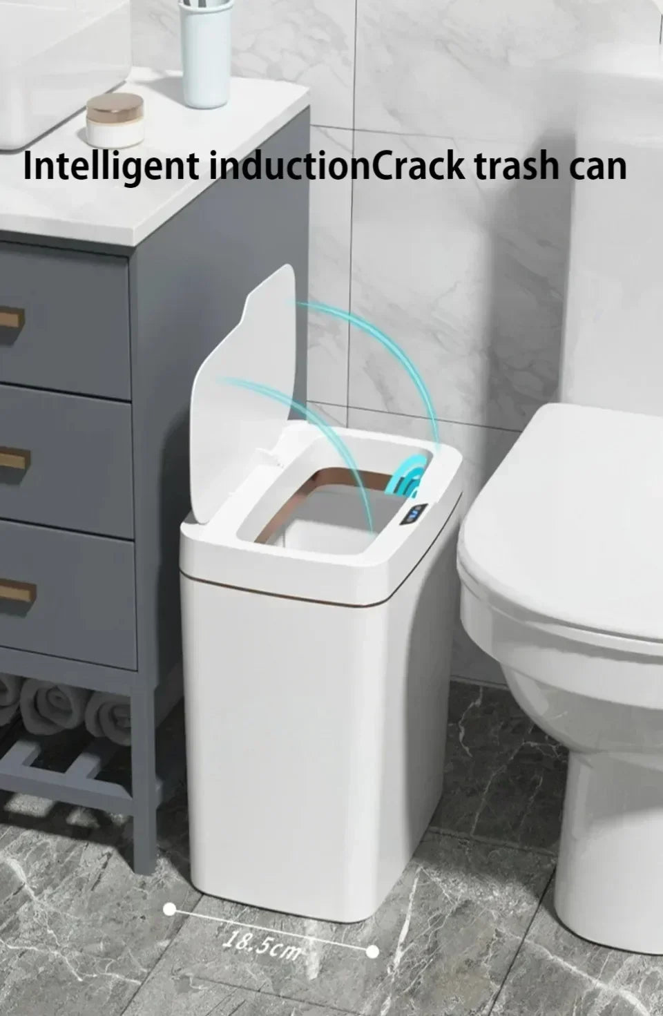 Smart Sensor Trash Bedroom Kitchen Touchless Rubbish Cans Waterproof Moisture Wide Body Design Sealed Odor Locked Garbage Bin