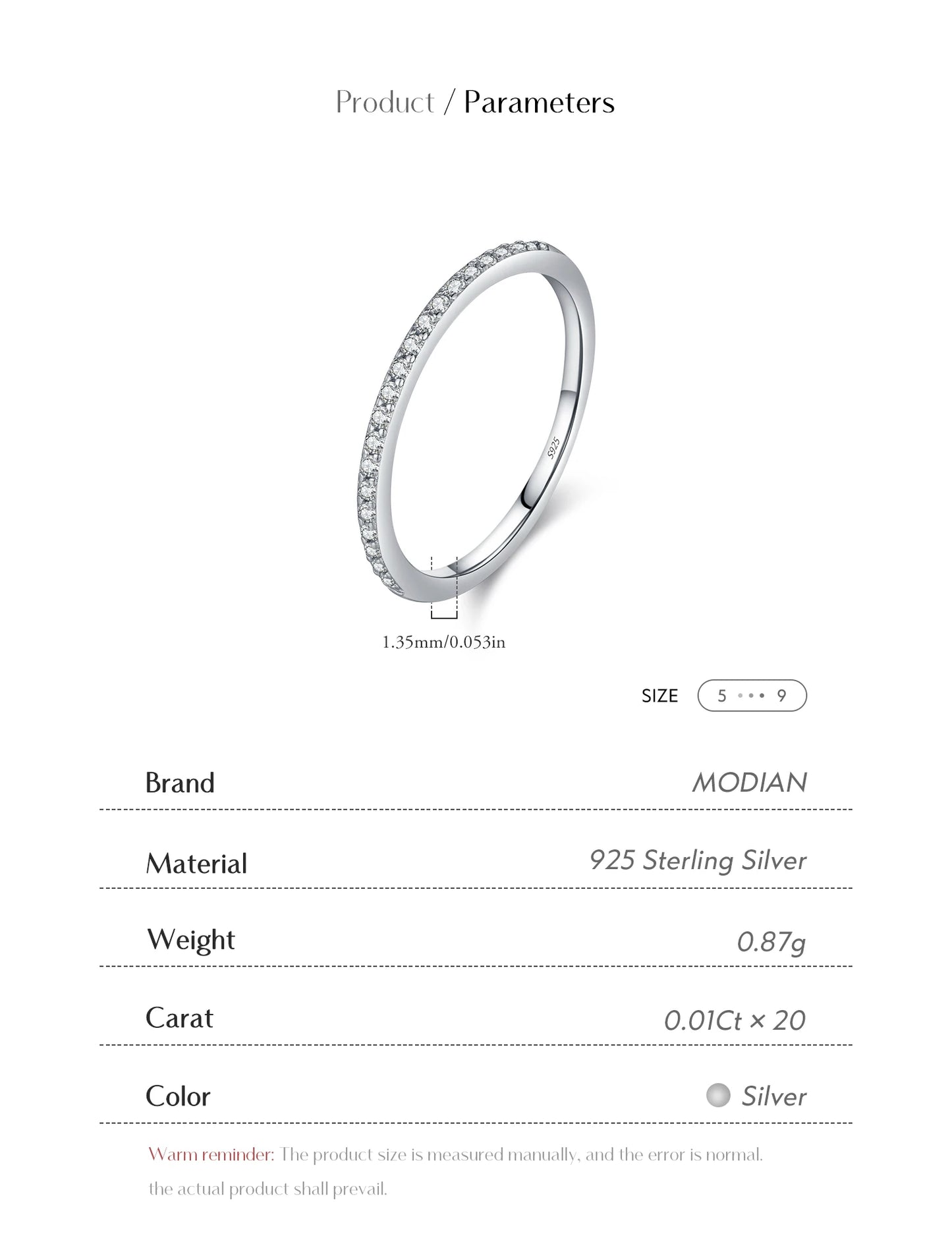 Moissanite Eternity Ring – 925 Sterling Silver Band