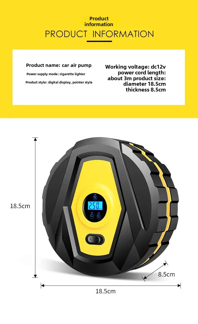 Portable Mini Car Inflatable Pump Digital Display