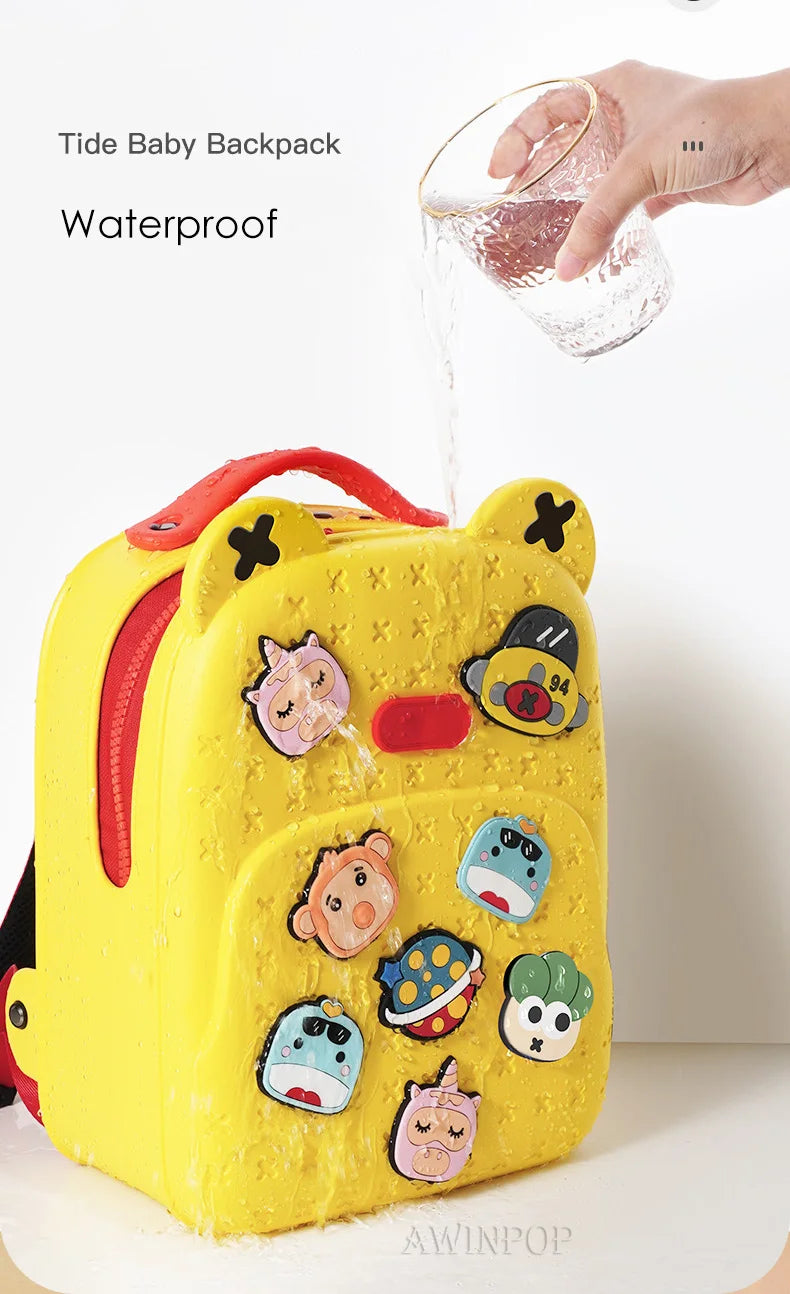 Fashion DIY Cartoon School Bags for Kids Boys Waterproof Children School Backpacks for Girls Kindergarten Kawaii Book Bag Gift