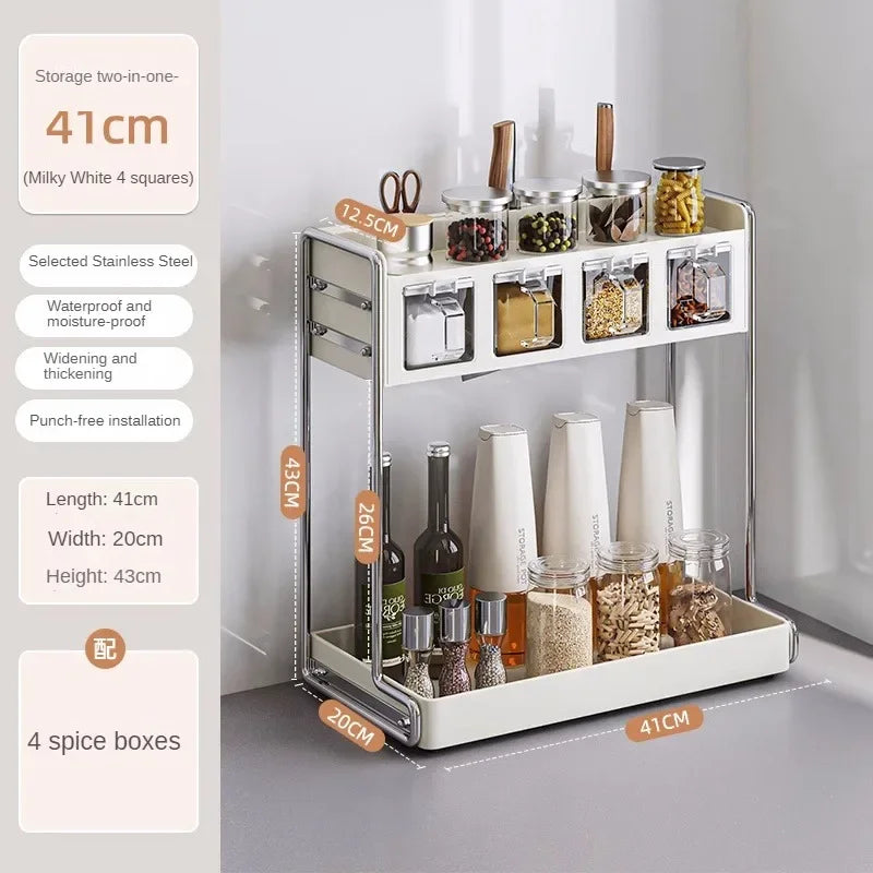 Multi-Functional Kitchen Seasoning & Storage Rack