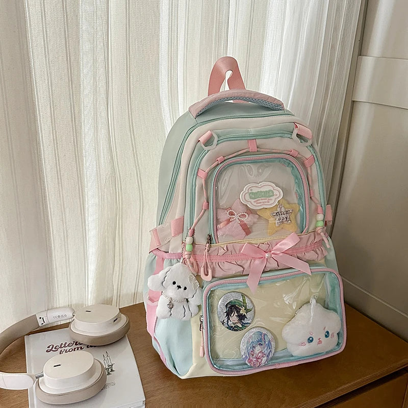 Large Capaci Children's School Bag Set for Girls Primary And Middle School Double oulder Bapa Sweet College Sle