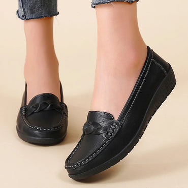 Women's Flat Shoes Fashion Outdoor Loafers For Women Comfortable Moccasins Genuine Leather Shoes For Woman Footwear