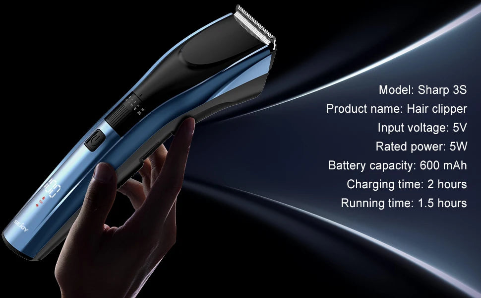 Sejoy Hair Trimmer Electric for Men Women rechargeable LED Display Hair Clipper Beard Shaving Body Trimmer Professional Barber