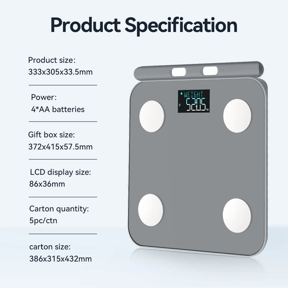 Fitdays Smart Body Fat Scale – 8-Electrode Fitness Analyzer