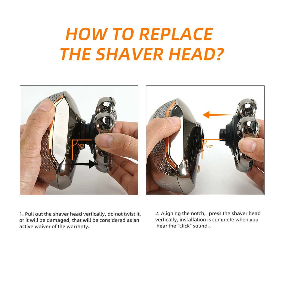 7D Electric Head Shaver for Bald Men