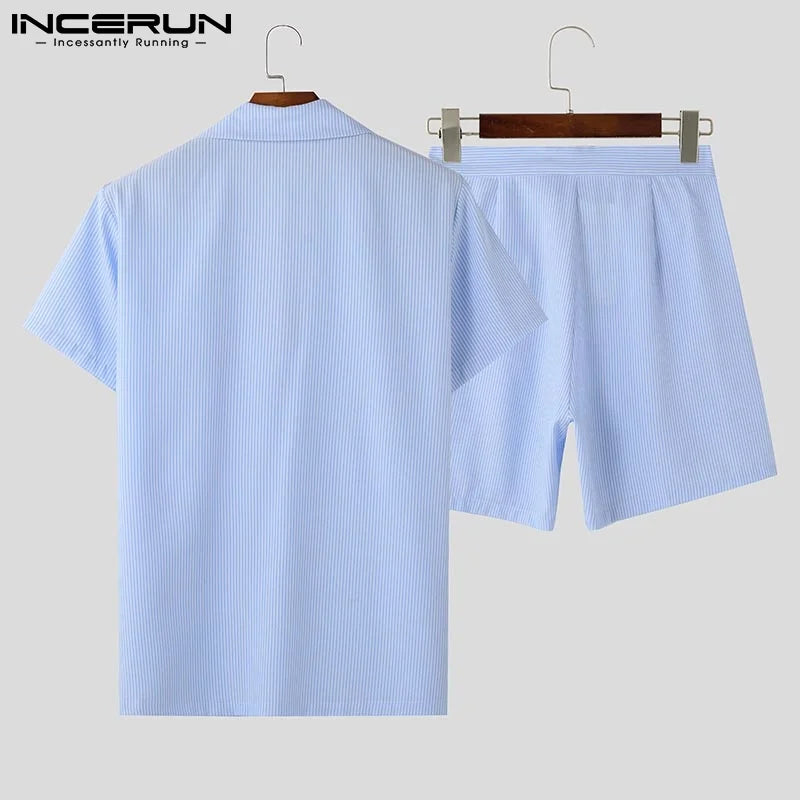 Men’s Striped Two-Piece Set