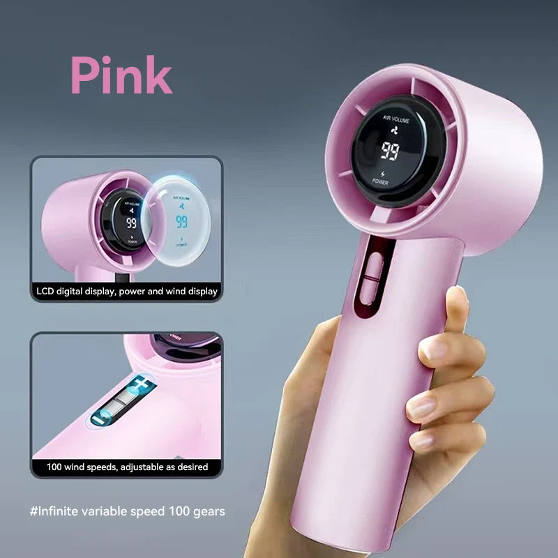 Xiaomi MIJIA Handheld High-speed Fan USB Charge Mini Portable 100 Speed Turbo Violent Small Outdoor Powerful Fan 3000mAh Battery