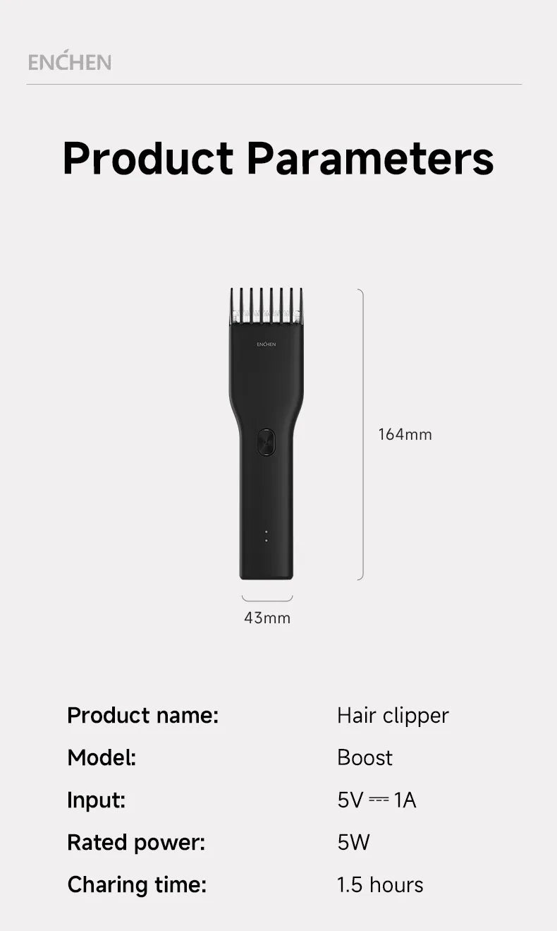Boost-B Cordless Hair Trimmer – USB Rechargeable Clipper