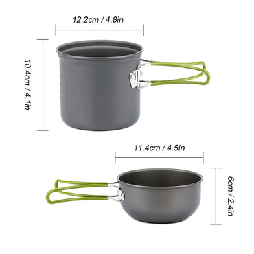 Portable Camping Cookware Set Outdoor Cooking Pot Kit