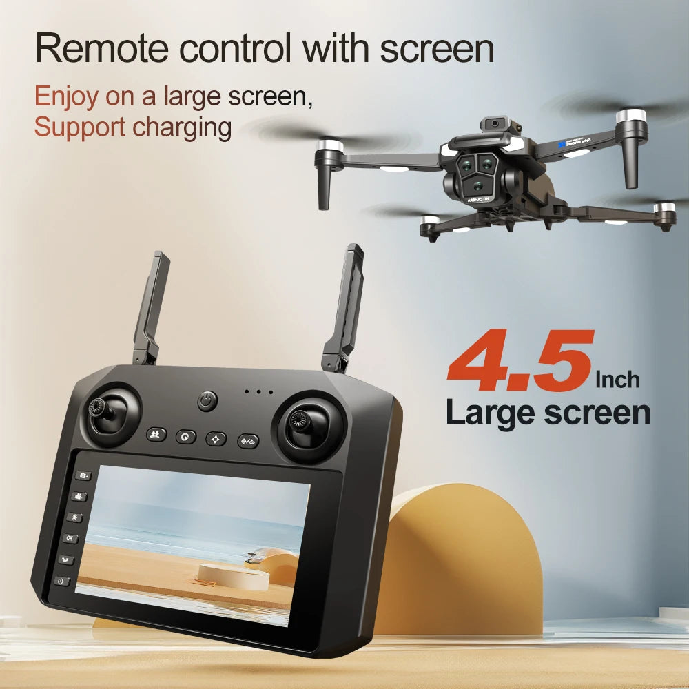 4K Dual Camera Drone – Brushless Motor w/ Screen Remote