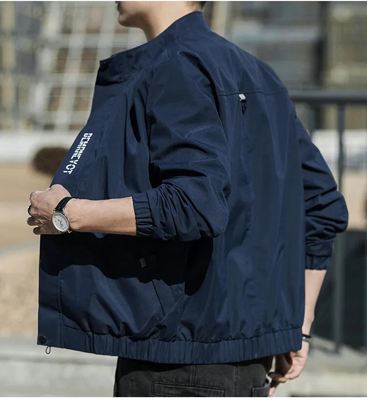 Men’s Autumn Stand Collar Jacket – Korean Style