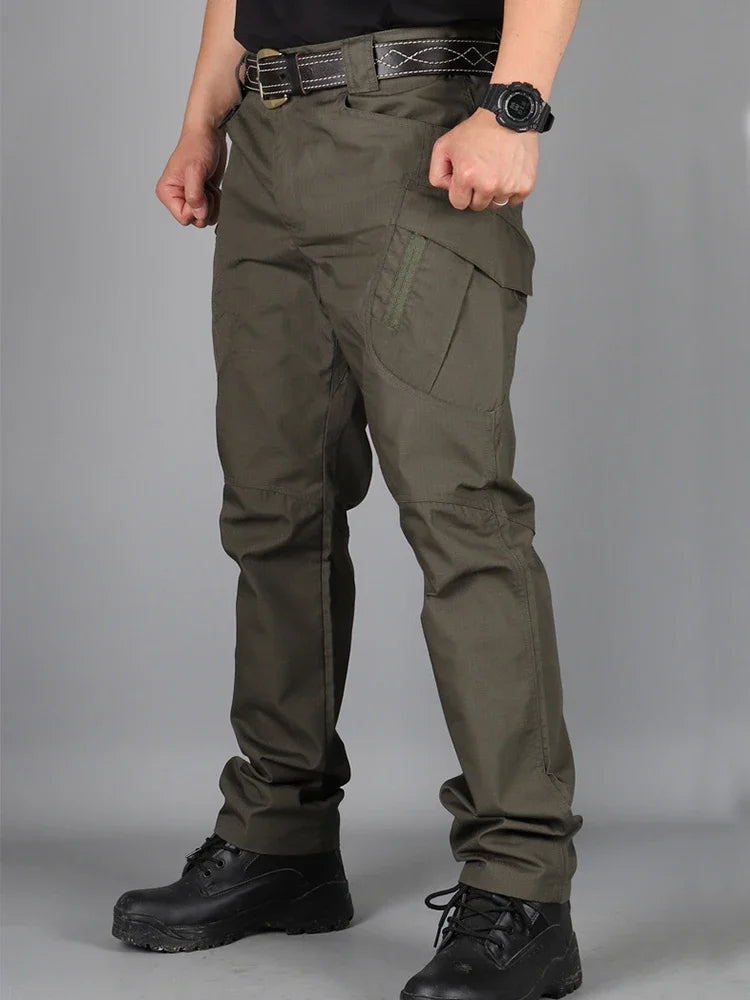 Men’s Waterproof Cargo Pants Multi-Pocket Training Trousers