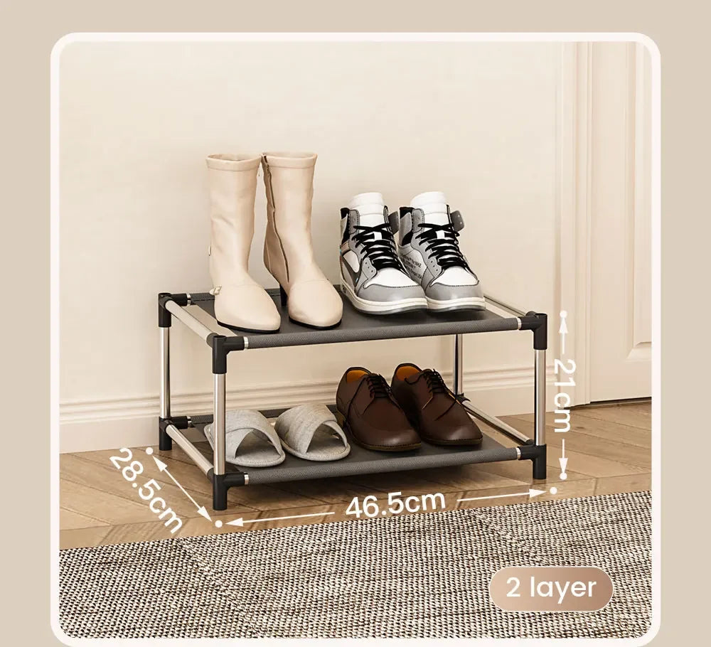 Metal Shoe Rack – Space Saving Black Shoe Storage Organizer