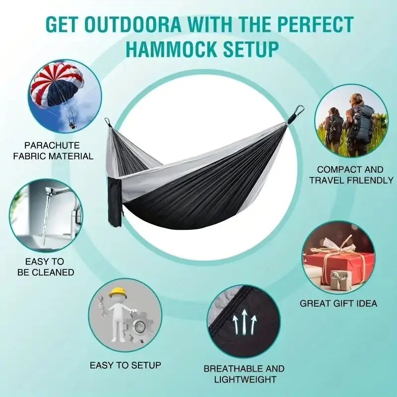Portable Double Camping Hammock – Outdoor & Beach