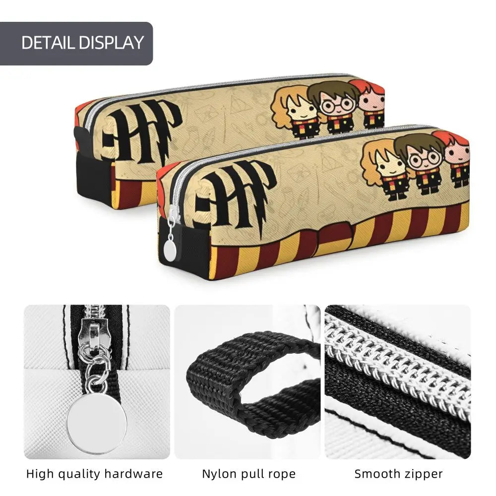 Harrys Potters Magic School Pencil Case Pencil Box Pen for Student Large Storage Bag Students School Gifts Stationery