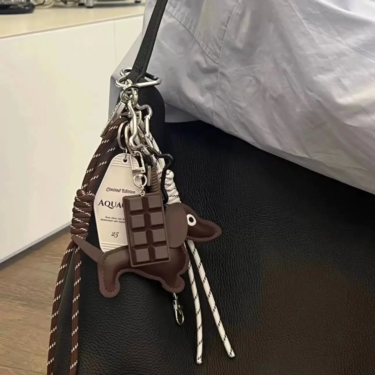 Sausage Dog Bear Keychain Braided Rope Baseball Bread Bead Pendant Mobile Bag Bag Fashion Accessories New Year Gift For Girl Kid