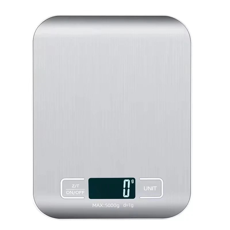 Digital Kitchen Scale 5kg/1g – LED Stainless Steel Panel