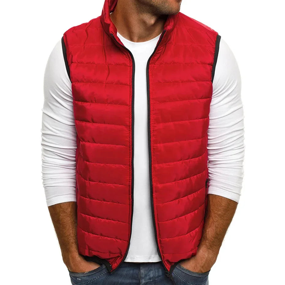 Men’s Winter Cotton Padded Sleeveless Vest Jacket