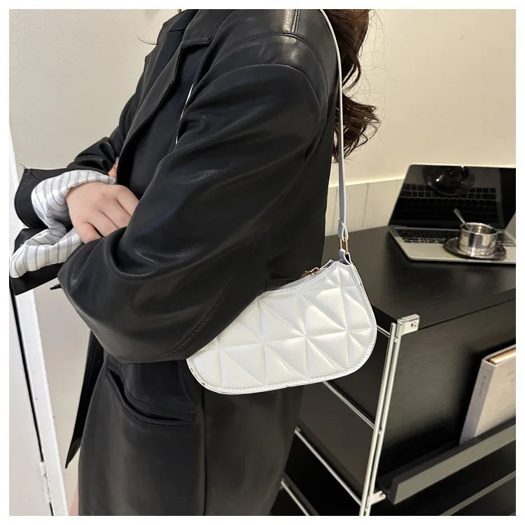 Vintage Fashion Versatile New Women's Bags Solid Rhombic High-End Texture Simple Generous Temperament Crossbody Shoulder