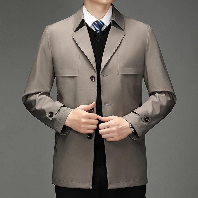 Trench Coat – Business Casual Single Breasted Jacket