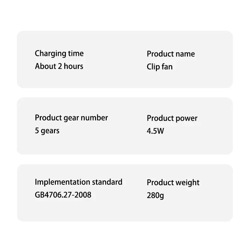 Xiaomi Youpin Clip-on Fan 5 Speed Quiet Rechargeable Desktop Portable Air Circulator Wireless Fan With LED Light Camping Home