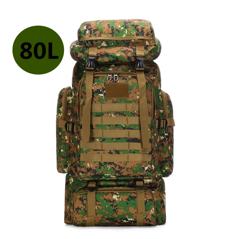 Men’s 80L Waterproof Hiking Camping Backpack