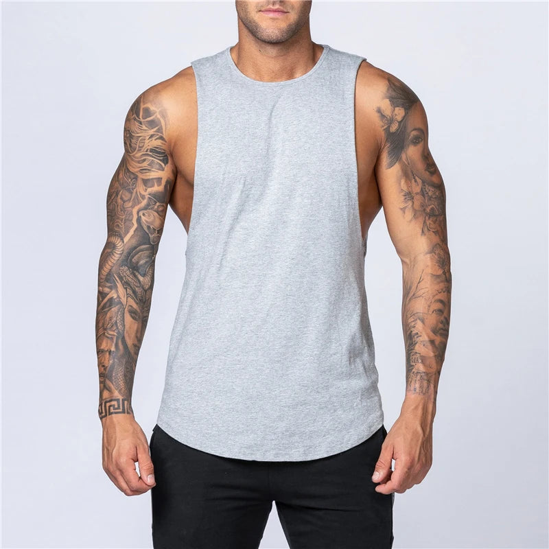 Men’s Cotton Gym Tank Top – Sleeveless Fitness Muscle Vest