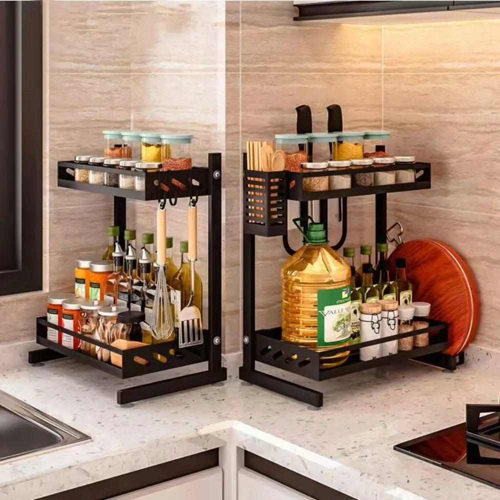 2-Layer Stainless Steel Kitchen Storage & Dish Rack