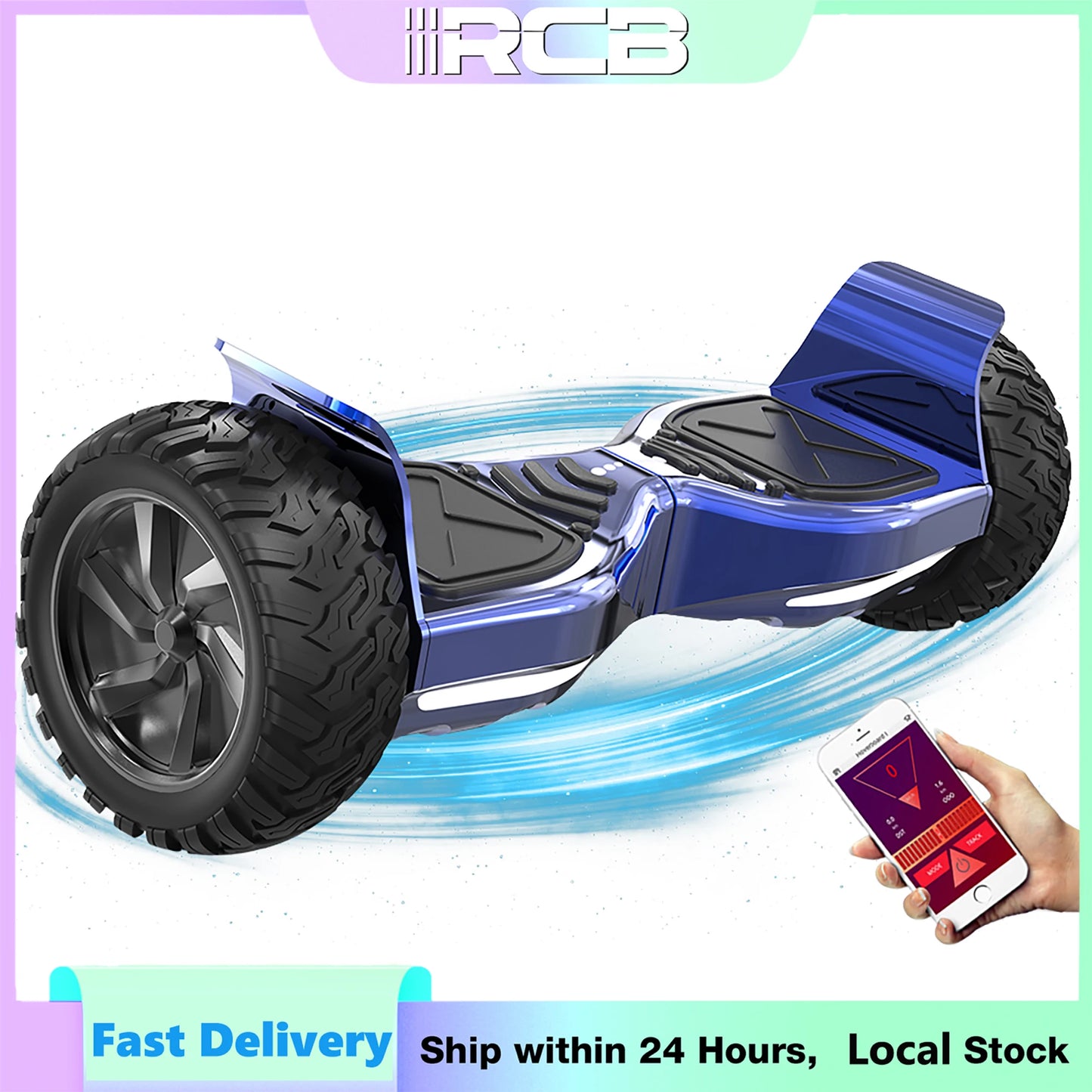 RCB Hoverboard 8.5" all terrain hoverboards, APP control, integrated LED Bluetooth with powerful motor, electric skateboard