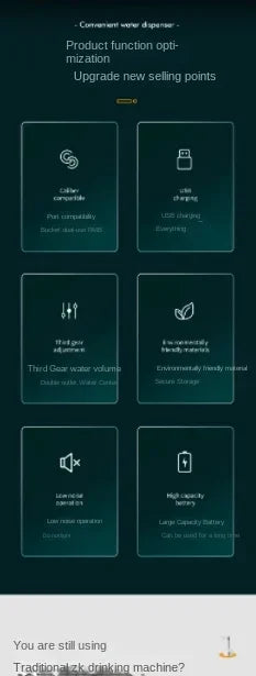 Smart Automatic Water Dispenser 3-gear USB Electric Water Pump With Stand Smart Water Bottle Pump Dispenser For Home Kitchen