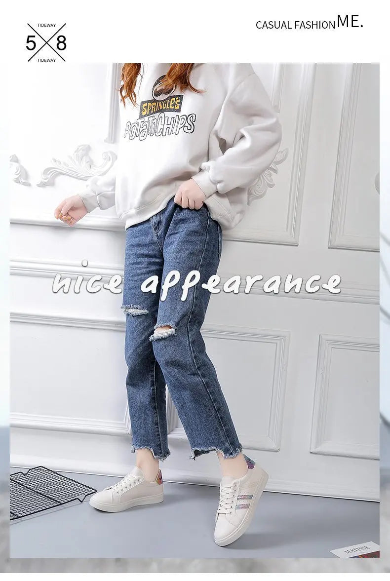 Women Sneakers Autumn New Casual Walking Shoes Woman Flat Lace Up High Quality Sneakers Fashion Flat-bottomed Casual Shoes