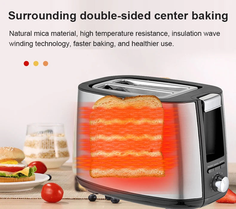 2-Slice Electric Toaster – Bread & Sandwich Maker 110V/220V