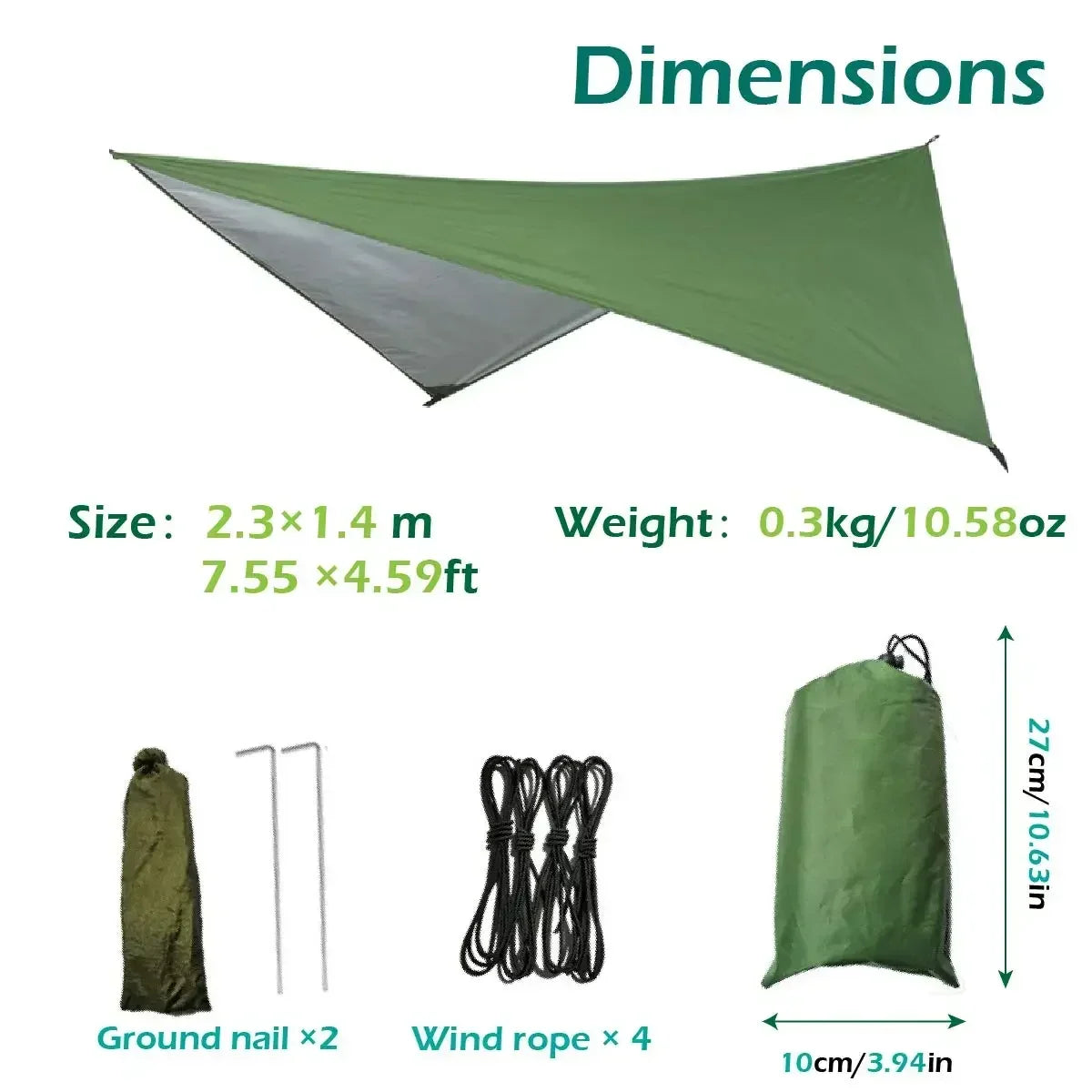 Swallowtail Camping Hammock with Mosquito Net & Rainfly