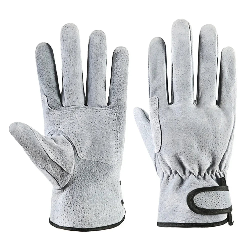 Work Gloves Cowhide Leather Welding Gloves Heat Resistant Security Protection Safety Work Gloves for Welder Cutting Gardening
