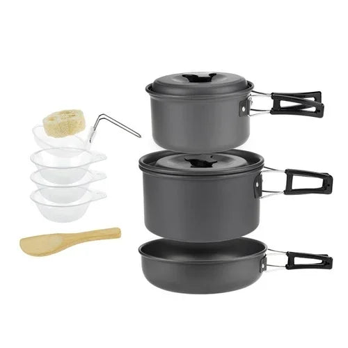 Camping Cookware Set Portable Pot & Pan for 1–7 Persons
