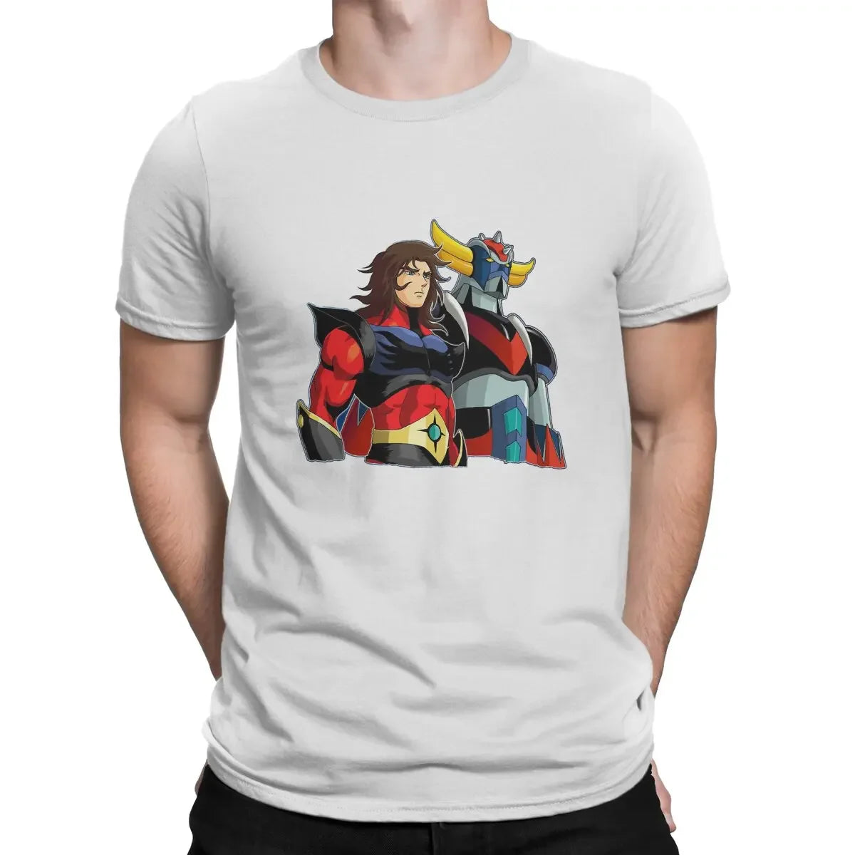 Men’s Grendizer Anime T-Shirt – Cotton Goldrake Crewneck Tee