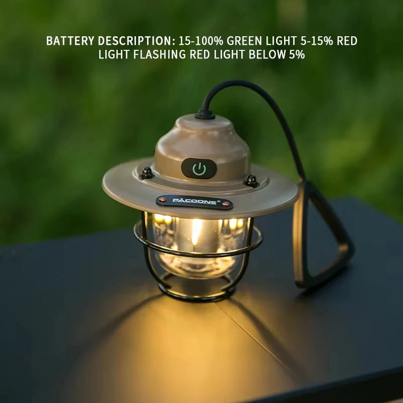 Modern Outdoor Camping Lamp – Dimmable Rechargeable Lantern
