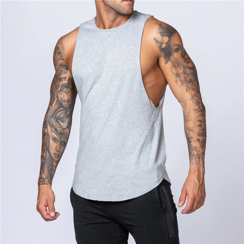 Men’s Cotton Gym Tank Top – Sleeveless Fitness Muscle Vest