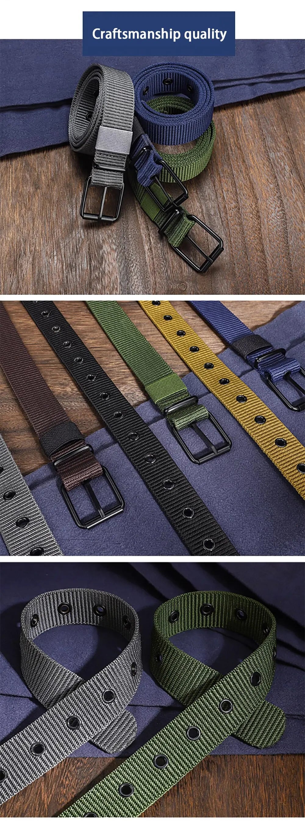 Canvas Pin Buckle Eyelet Belt Casual