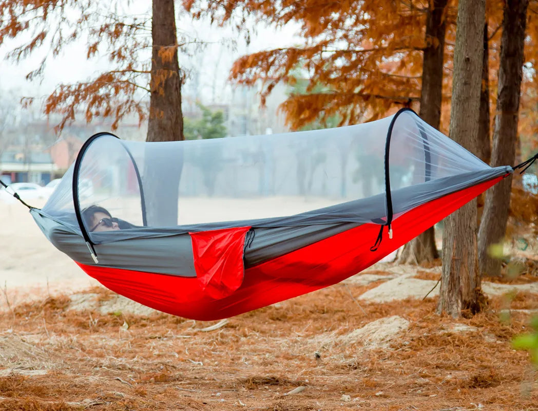 Two-Person Portable Camping Hammock with Straps & Belts
