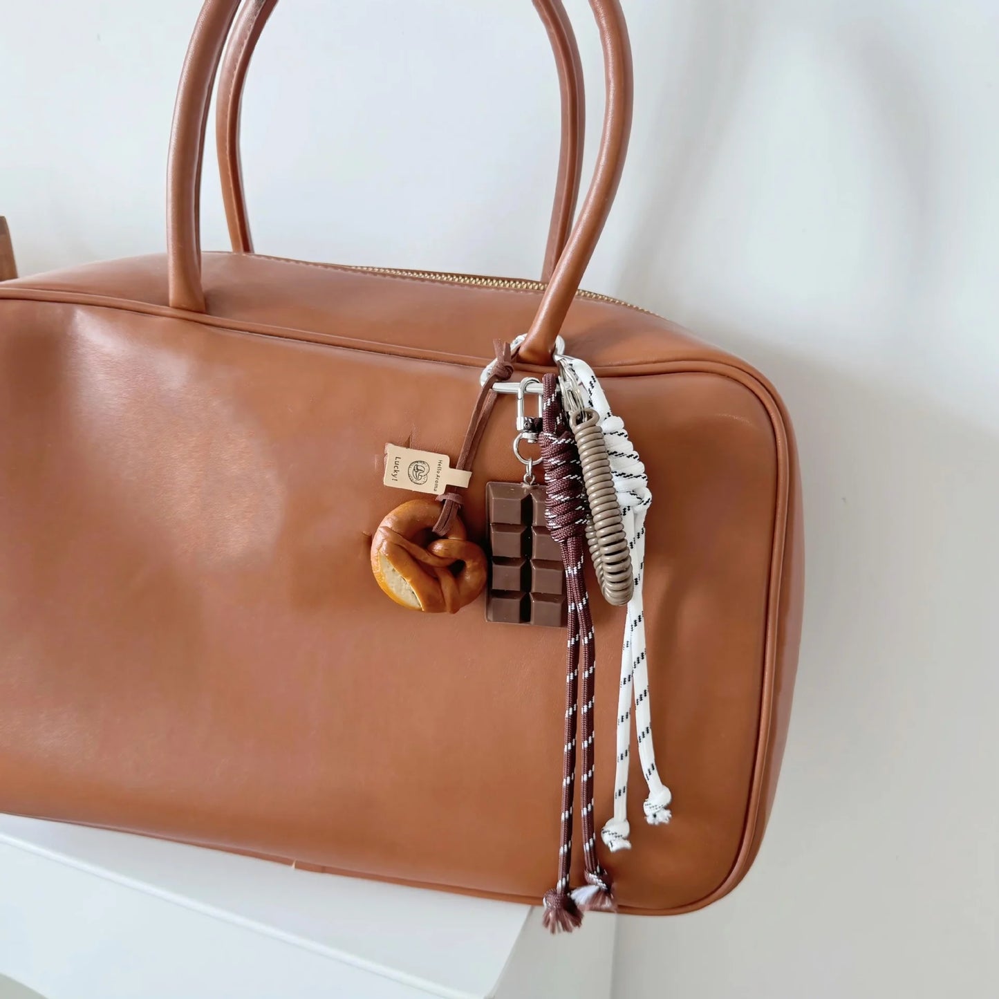 Sausage Dog Bear Keychain Braided Rope Baseball Bread Bead Pendant Mobile Bag Bag Fashion Accessories New Year Gift For Girl Kid