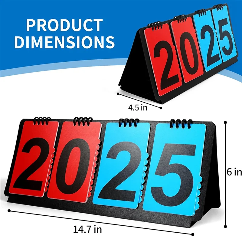 RTSHE-For Basketball/Baseball Volleyball/Soccer Compatible Portable Multi-Sport Scoreboard,4-Digit Counter Score Keeper